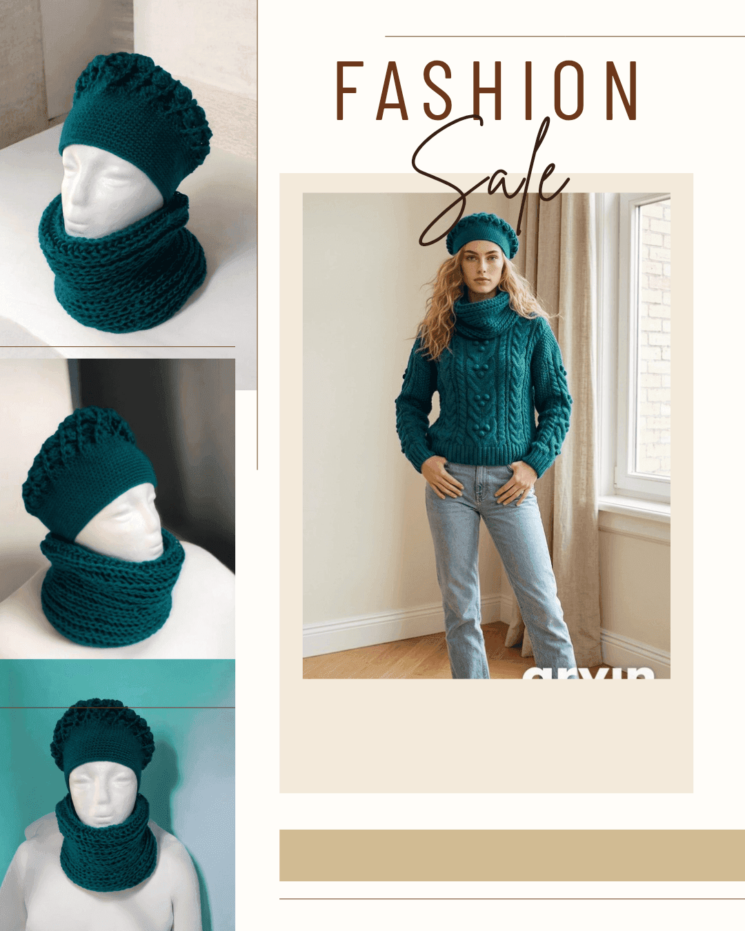 Conjunto gorra y cuello dama