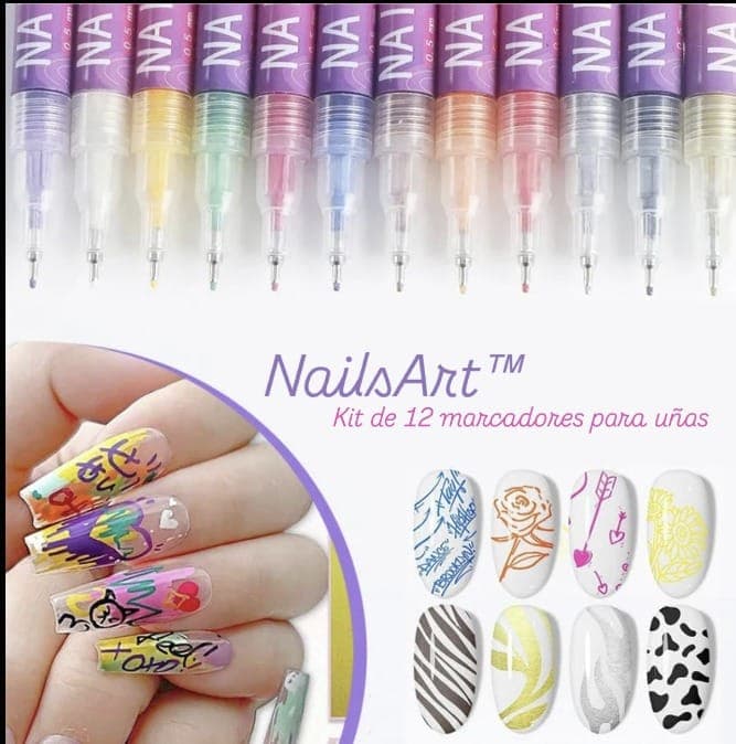 kit 12 Diseños Perfectos en Tus Uñas en Segundos