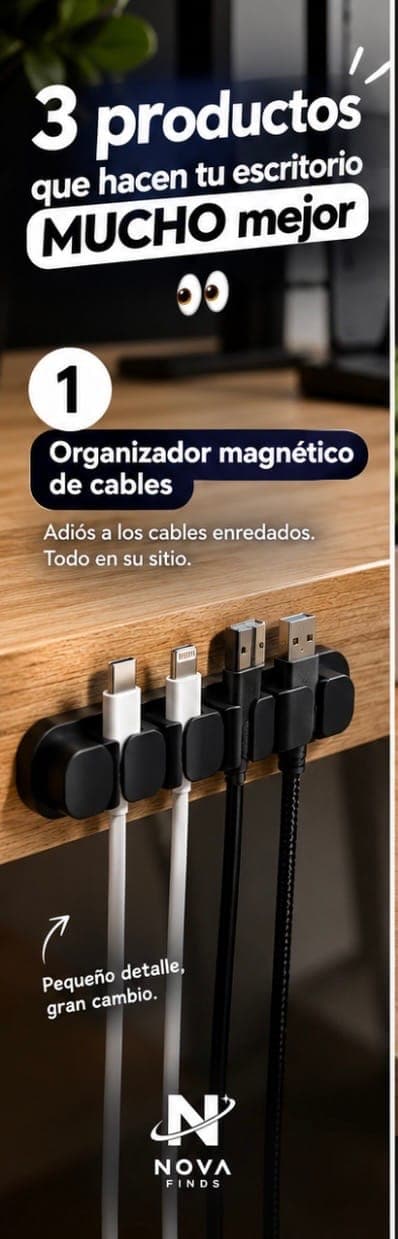Organizador magnético de cables