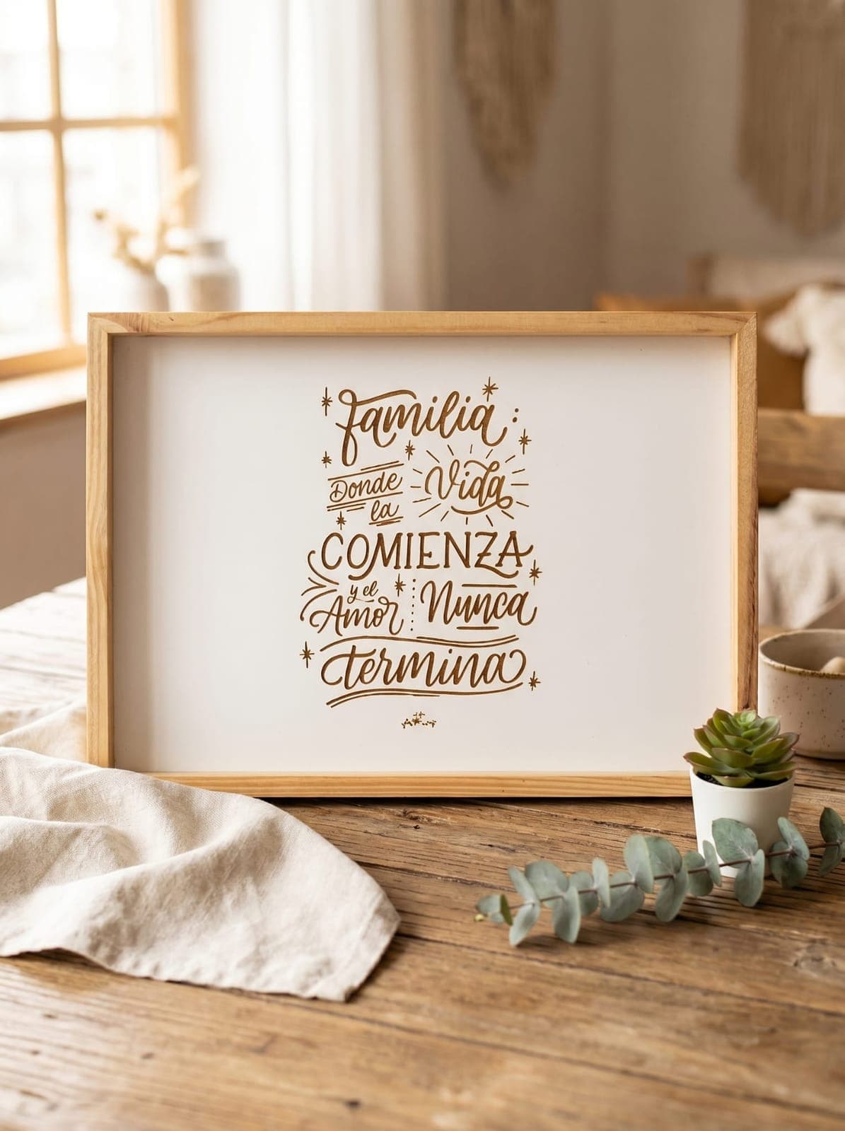 Cuadritos y Placas Decorativas Grabadas en Madera — imagen 1 de 7