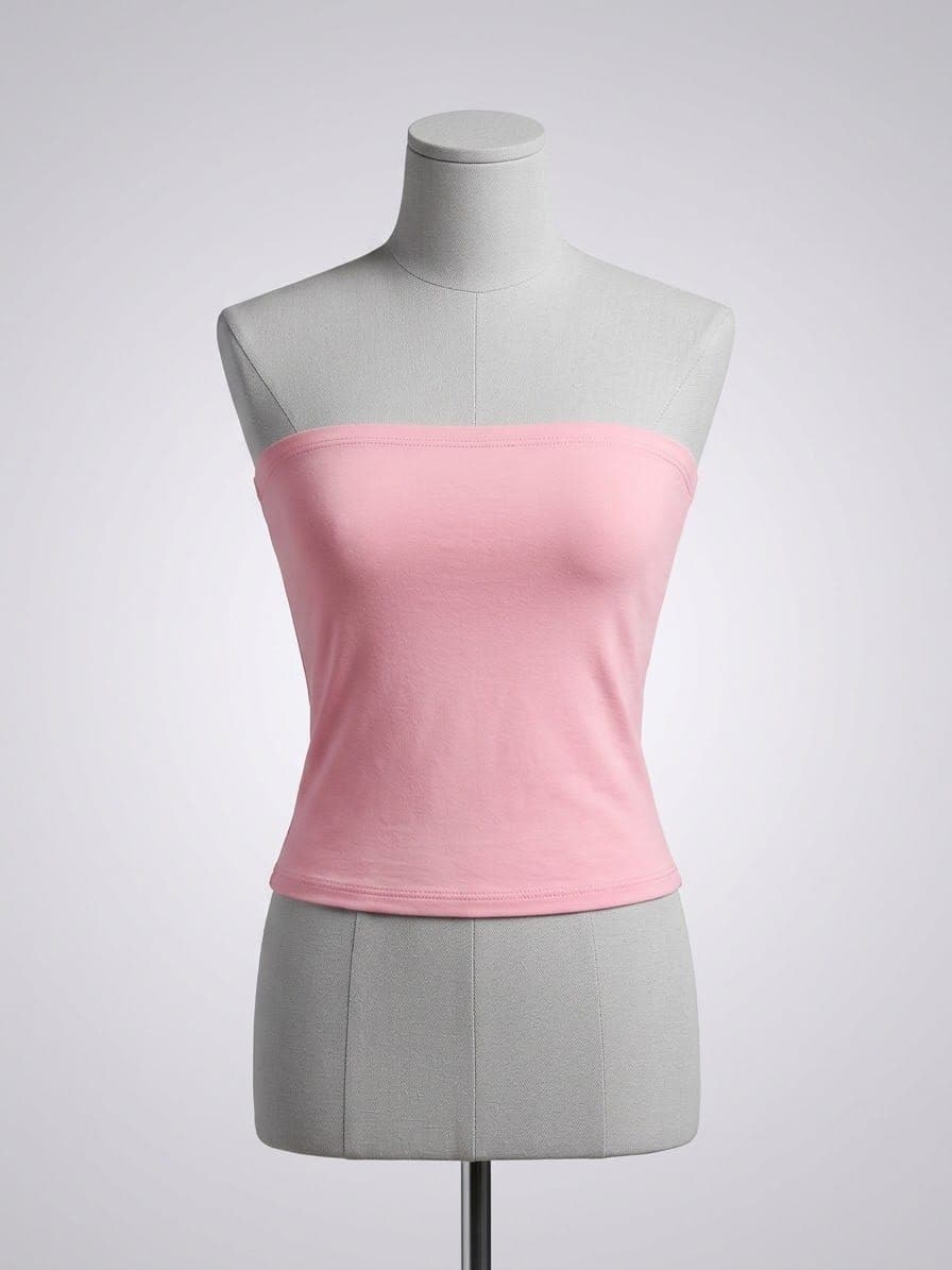 Top corto sin tirante estilo tube