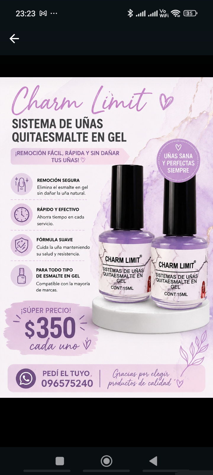 Quita esmalte en gel