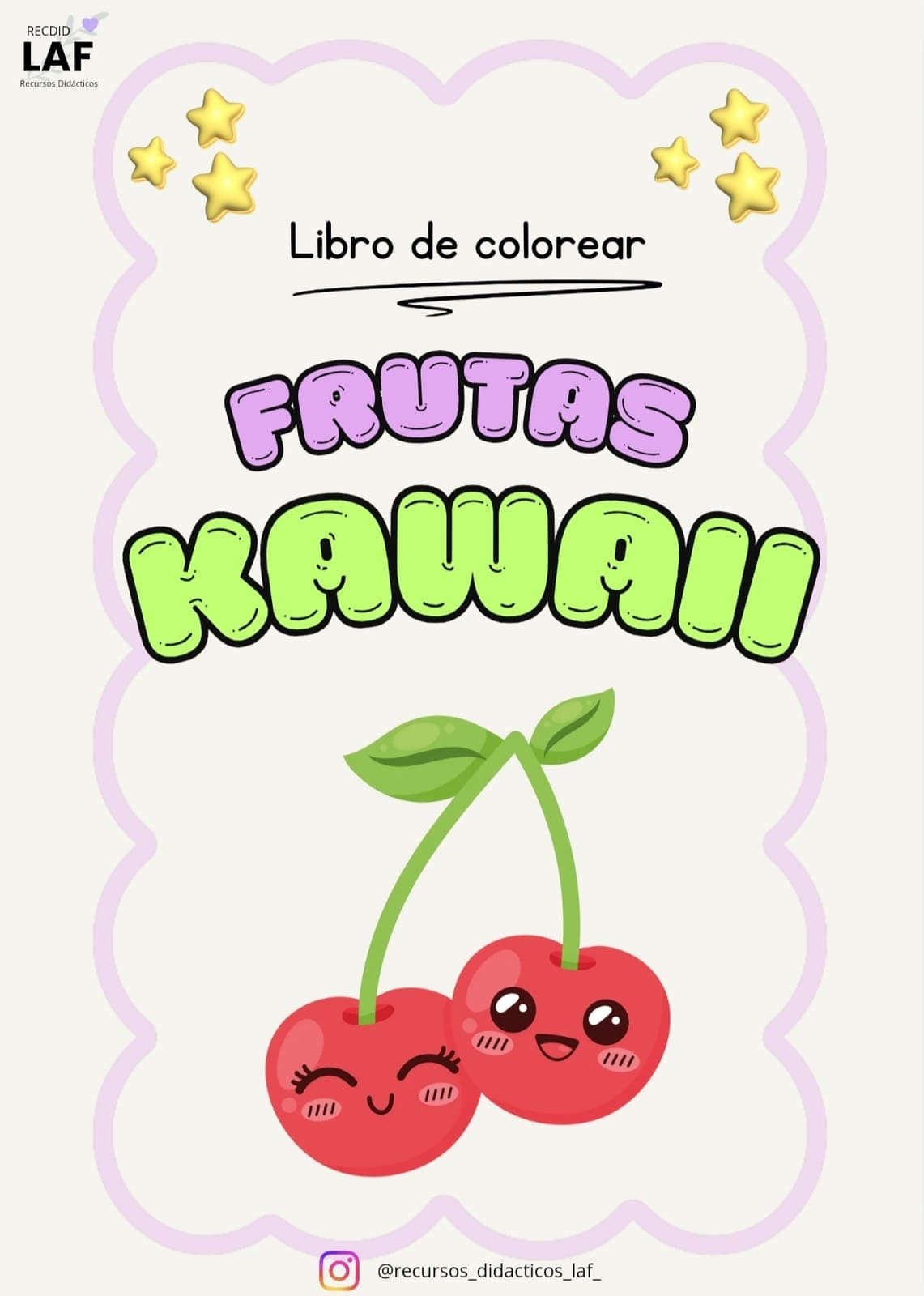 🍒 Mi Primer Libro para Colorear – Frutas Kawaii