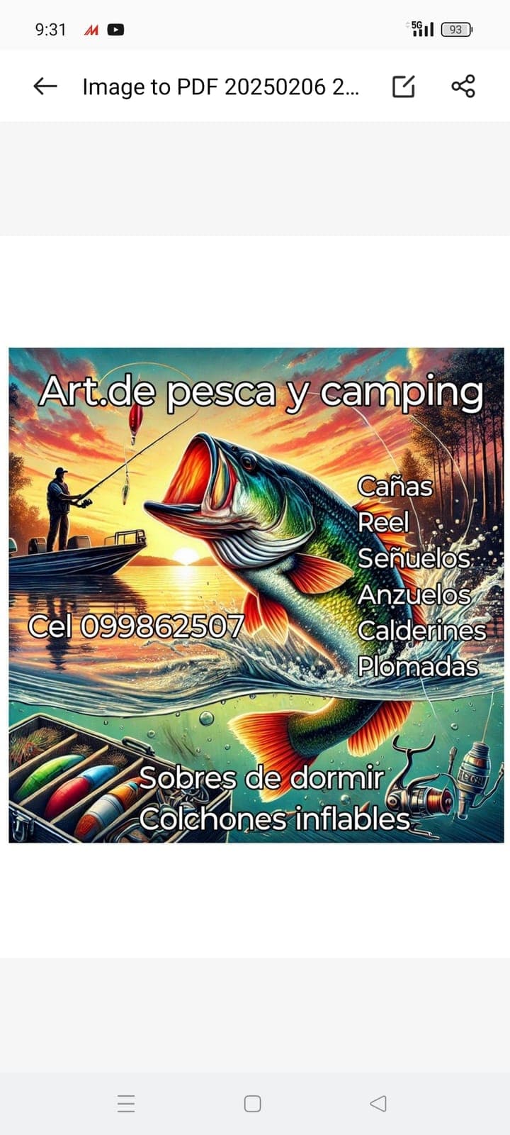 Artículos de Pesca y Camping