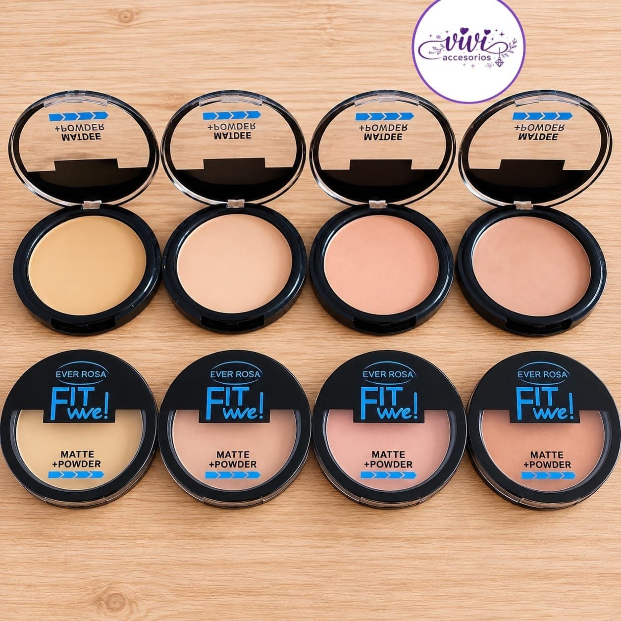 Polvo compacto Fit Wve Rosa, Celeste, Amarillo — imagen 1 de 3