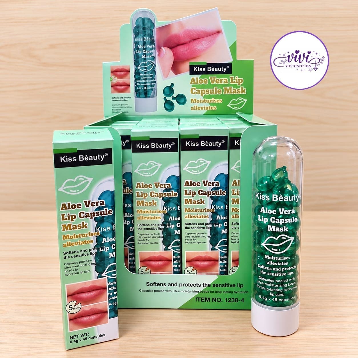 Mascarilla Labial de Aloe Vera en Capsulas – Kiss Beauty — imagen 1 de 1