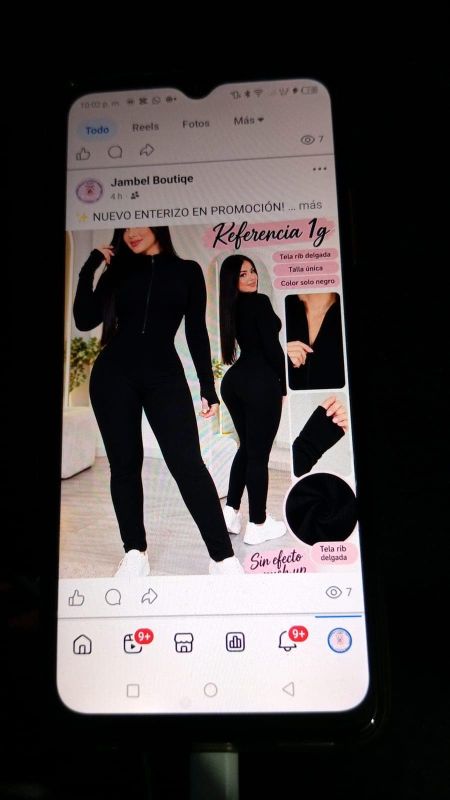 Enterizo negro, talla única