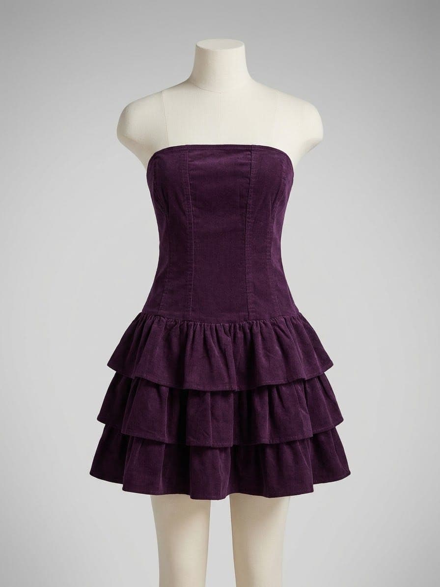 Vestido corto de pana