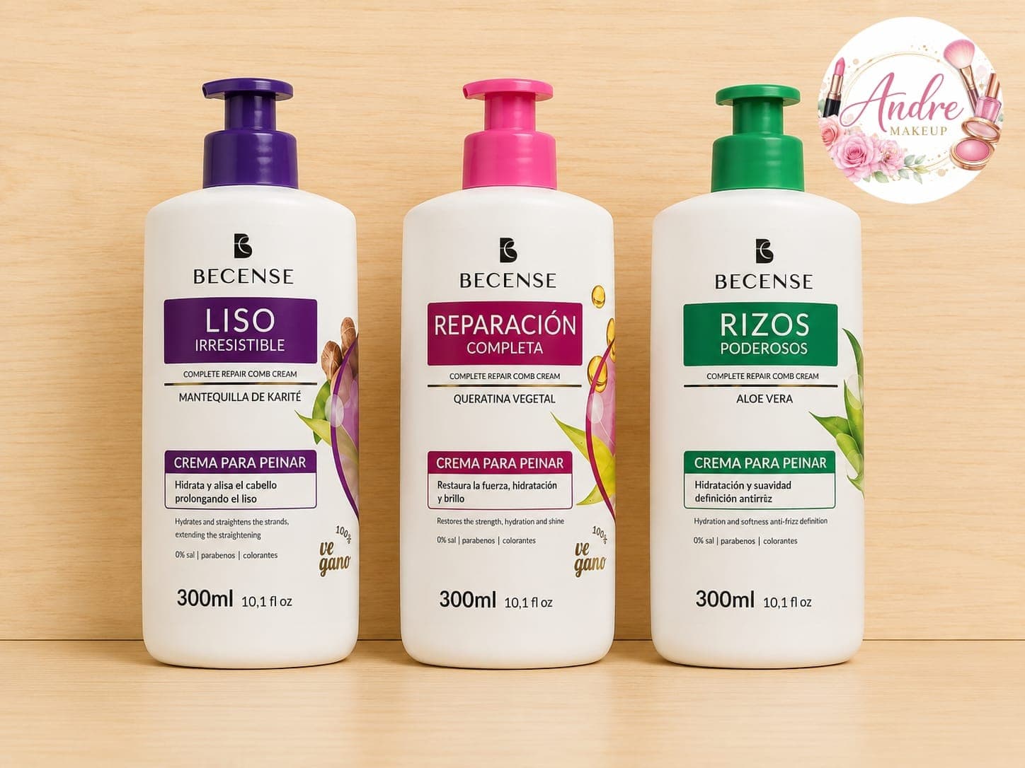 🧴 Crema para Peinar Becense – Liso Irresistible / Reparación Completa / Rizos Poderosos — imagen 1 de 1