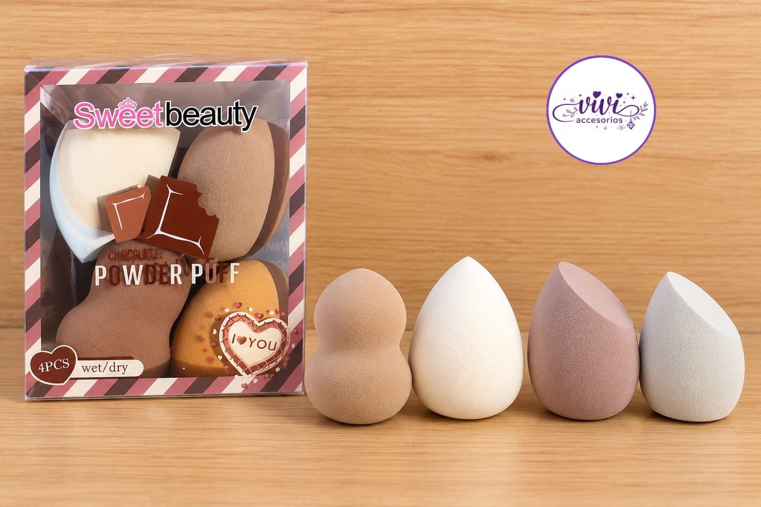 Esponjas de maquillaje Sweetbeauty – 4 unidades — imagen 1 de 1