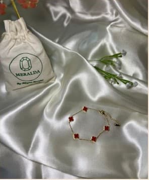 Pulsera Estilo Van Cleef Rojo
