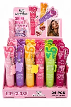 Brillo Labial Lip Gloss Shine High Warda Beauty 18ml Con Llavero — imagen 1 de 1