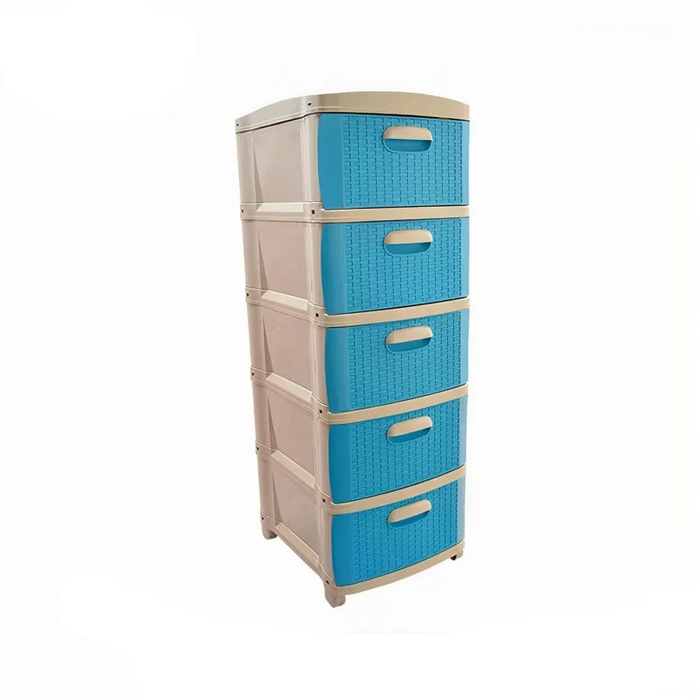 Organizador Rattan Dubai x5 - Beige Azul Prodehogar