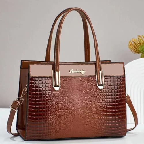 Cartera Bolso Con Estampado De Cocodrilo - Elegante Moderna — imagen 1 de 3