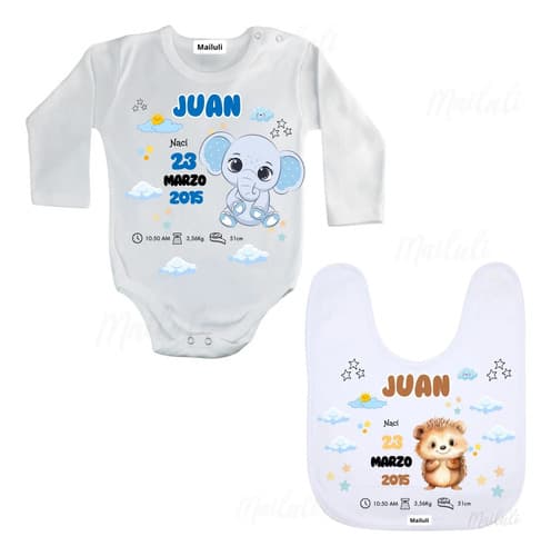 Body + Babero Personalizado Bebé Día Padre Madre Abuelo — imagen 1 de 2