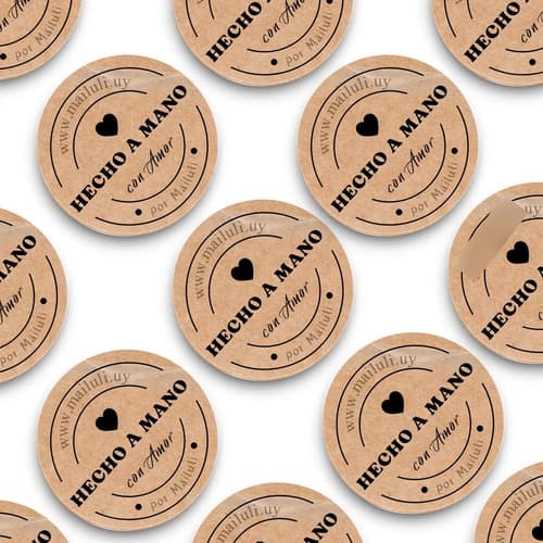 Adhesivo Stickers Pegotines Personalizados Kraft Emprendedor — imagen 1 de 3