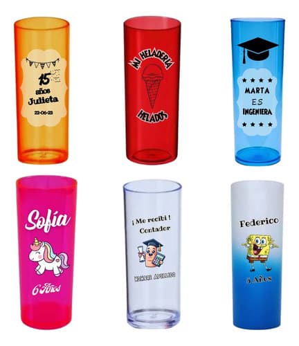  Vasos Largos Personalizados Eventos Cumpleaños Casamientos — imagen 1 de 7