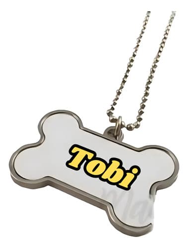 Placa Metal Identificatoria Mascotas Perros / Gatos Mailuli — imagen 1 de 3