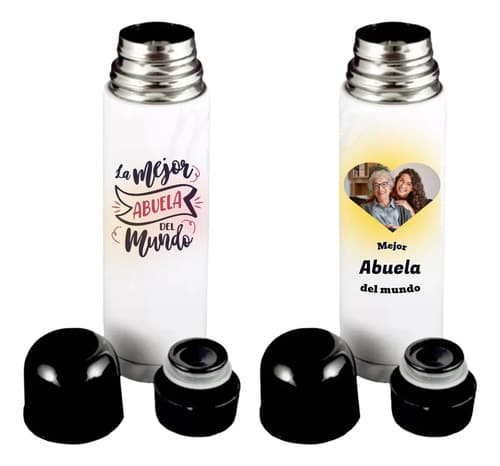 Termo  Personalizado 750ml Mailuli Dia Del Abuelo Abuela Blanco — imagen 1 de 10