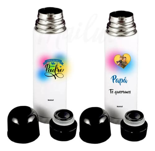Termo  Personalizado 750ml Mailuli Dia Del Padre Blanco — imagen 1 de 4