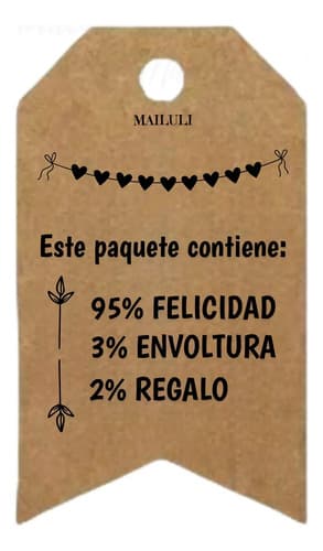 100 Etiquetas Tags Kraft Personalizada Emprendedor Modelo 06
