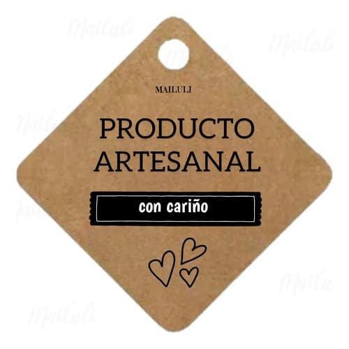 100 Etiquetas Tags Kraft Personalizada Emprendedor Modelo 07