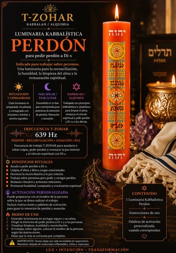 luminaria Kabbalistica Perdon A Di-s Ritualizada / Consagrada — imagen 1 de 5