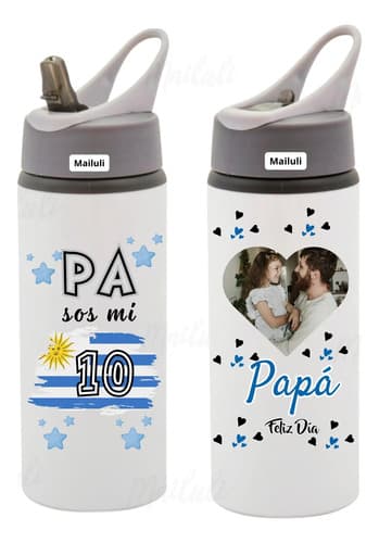 Botella Personalizada Térmica Caramañola Día Del Padre Blanco — imagen 1 de 5