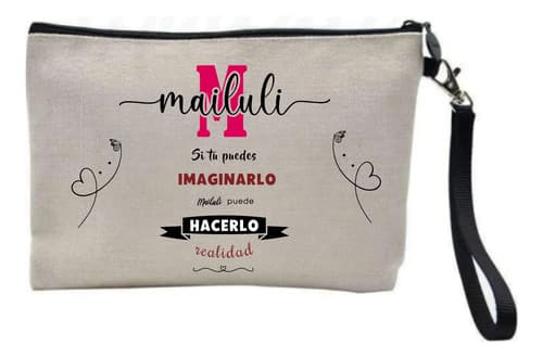 Estuche Cartuchera Necesaire Grande De Lino Personalizado — imagen 1 de 4