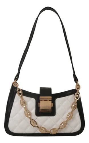 Cartera Bolso Dama Con Cadena Y Cierre De Diamante Y Bloque — imagen 1 de 18