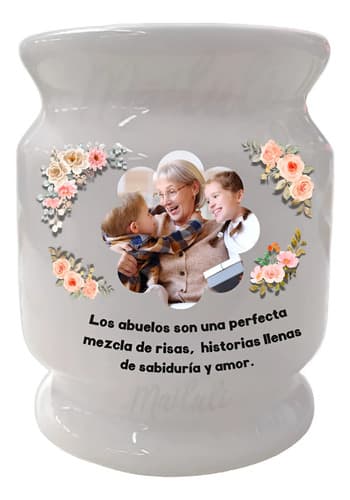 Mate Cerámica Personalizado Dia Del Abuelo Abuela Mailuli Blanco Día De Los Abuelos — imagen 1 de 9