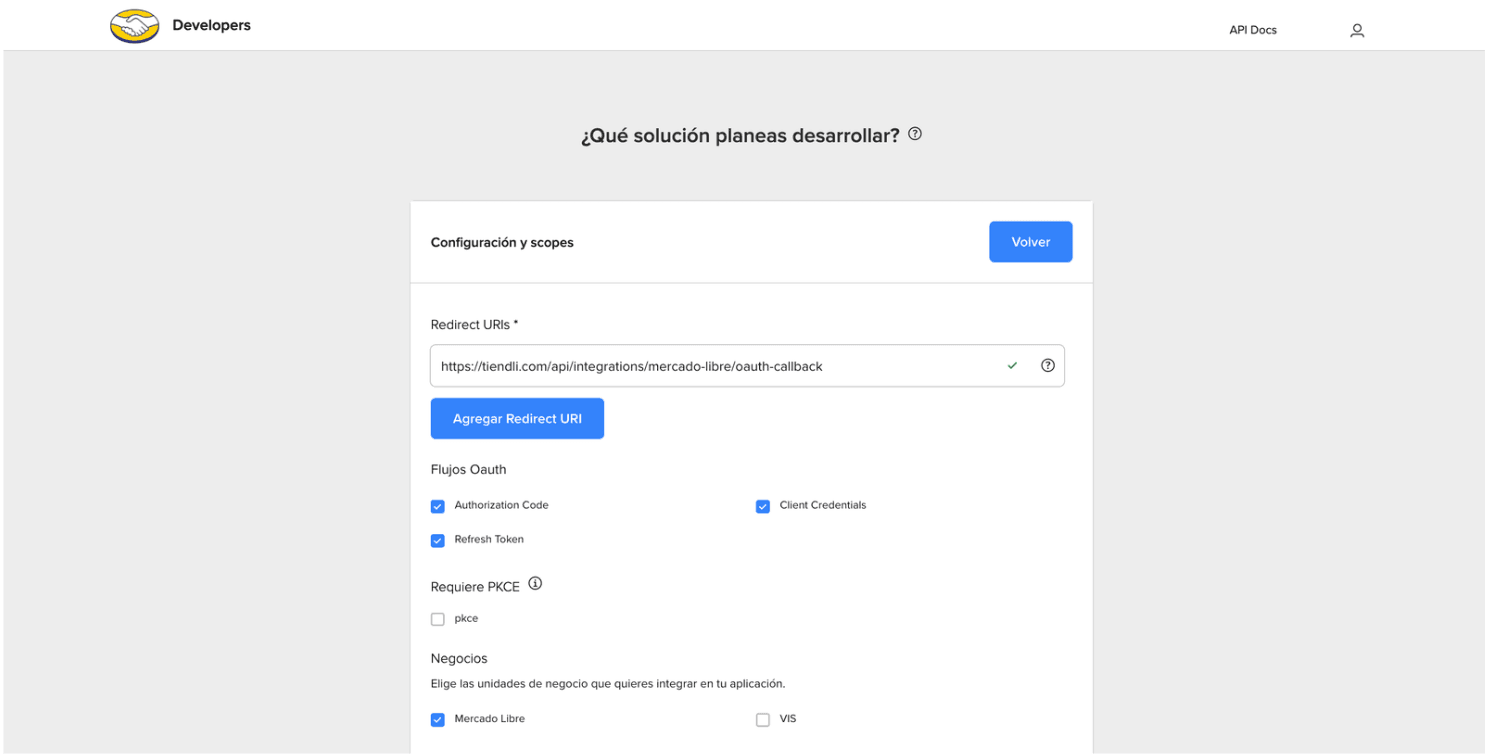Configuración del Redirect URI