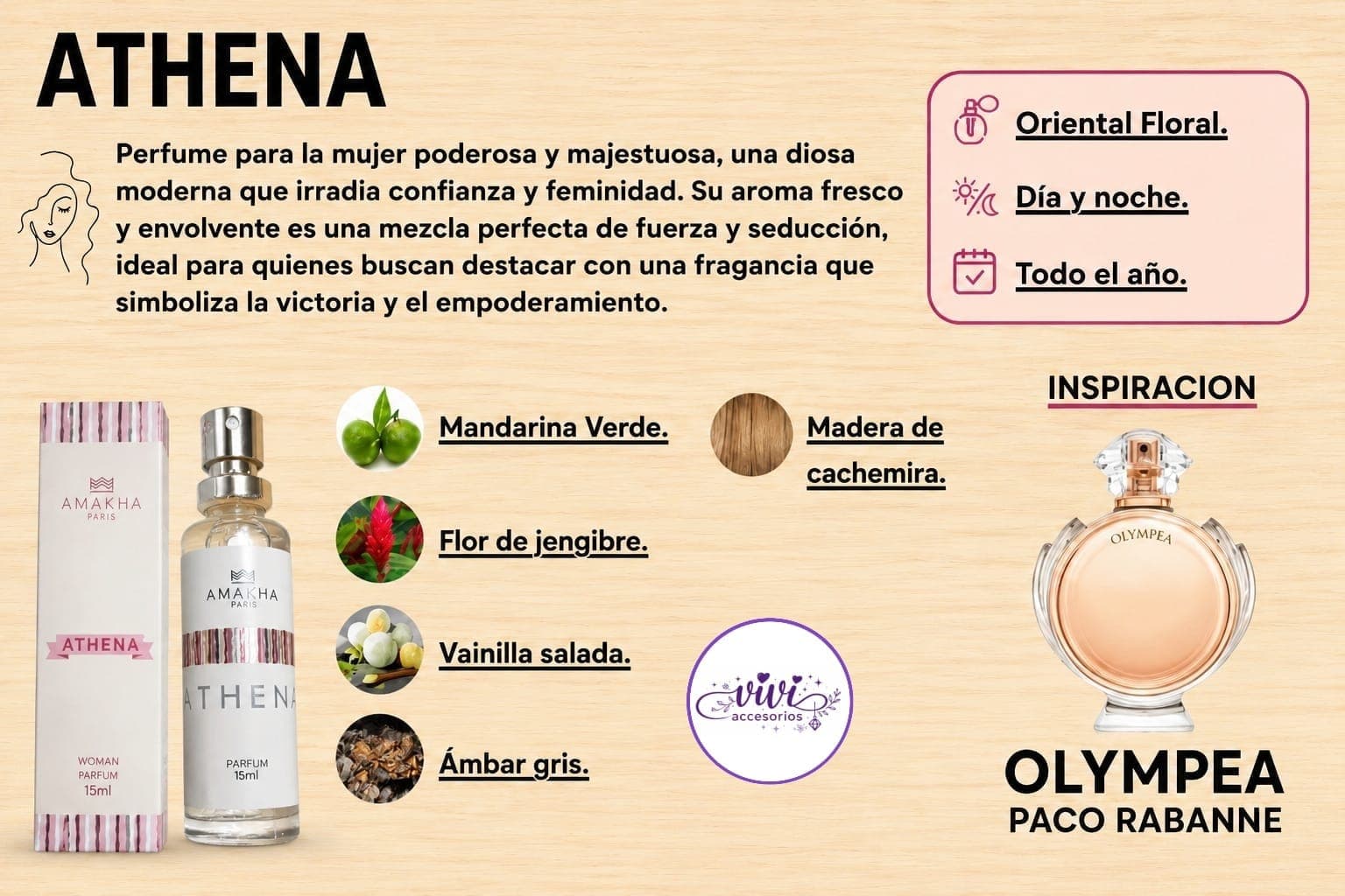 PERFUME AMAKHA OLYMPEA 15 ML — imagen 1 de 1