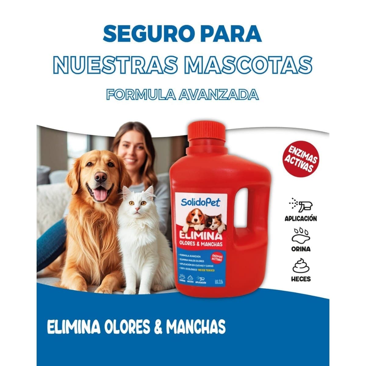 Eliminador de Olores y Manchas para Mascotas 1Ltr