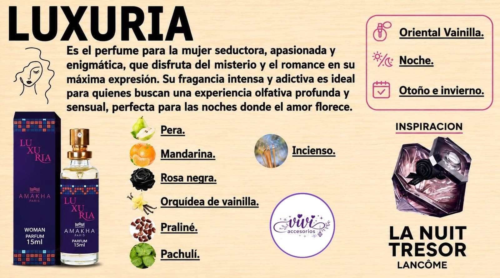 PERFUMES AMAKHA LA NUIT TRESOR 15 ML — imagen 1 de 1