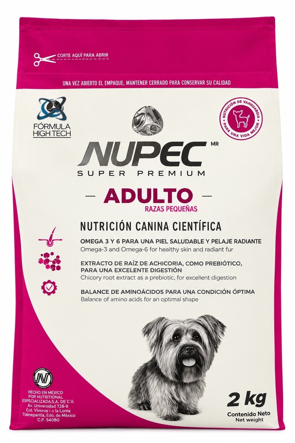 NUPEC SUPER PREMIUM ADULTO RAZA PEQUEÑA 2kg/4.4lb