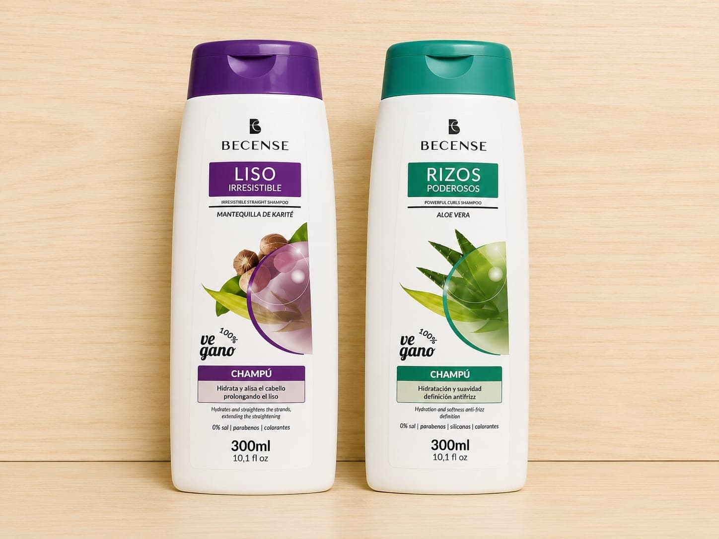 Shampoo Becense – Liso Irresistible / Rizos Poderosos — imagen 1 de 1