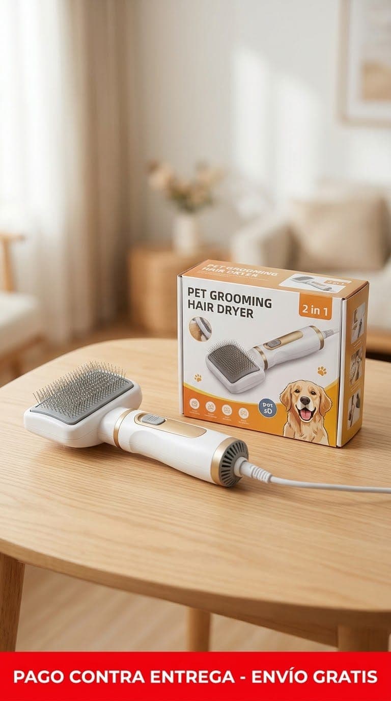 Cepillo Secador De Mascotas Perros Y Gatos 2 En 1