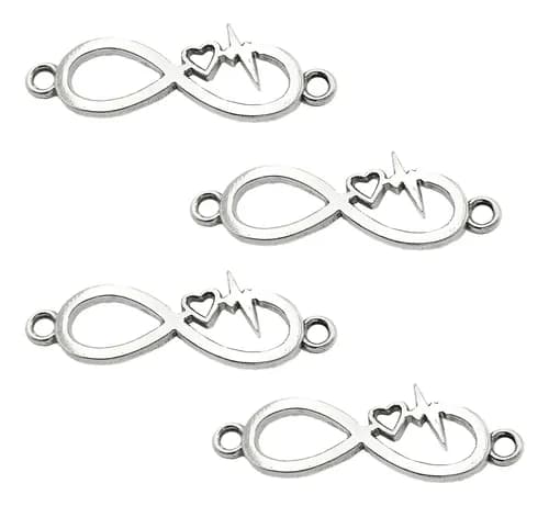 Dije Conector Símbolo Infinito, Corazón, Latido Cardíaco — imagen 1 de 2