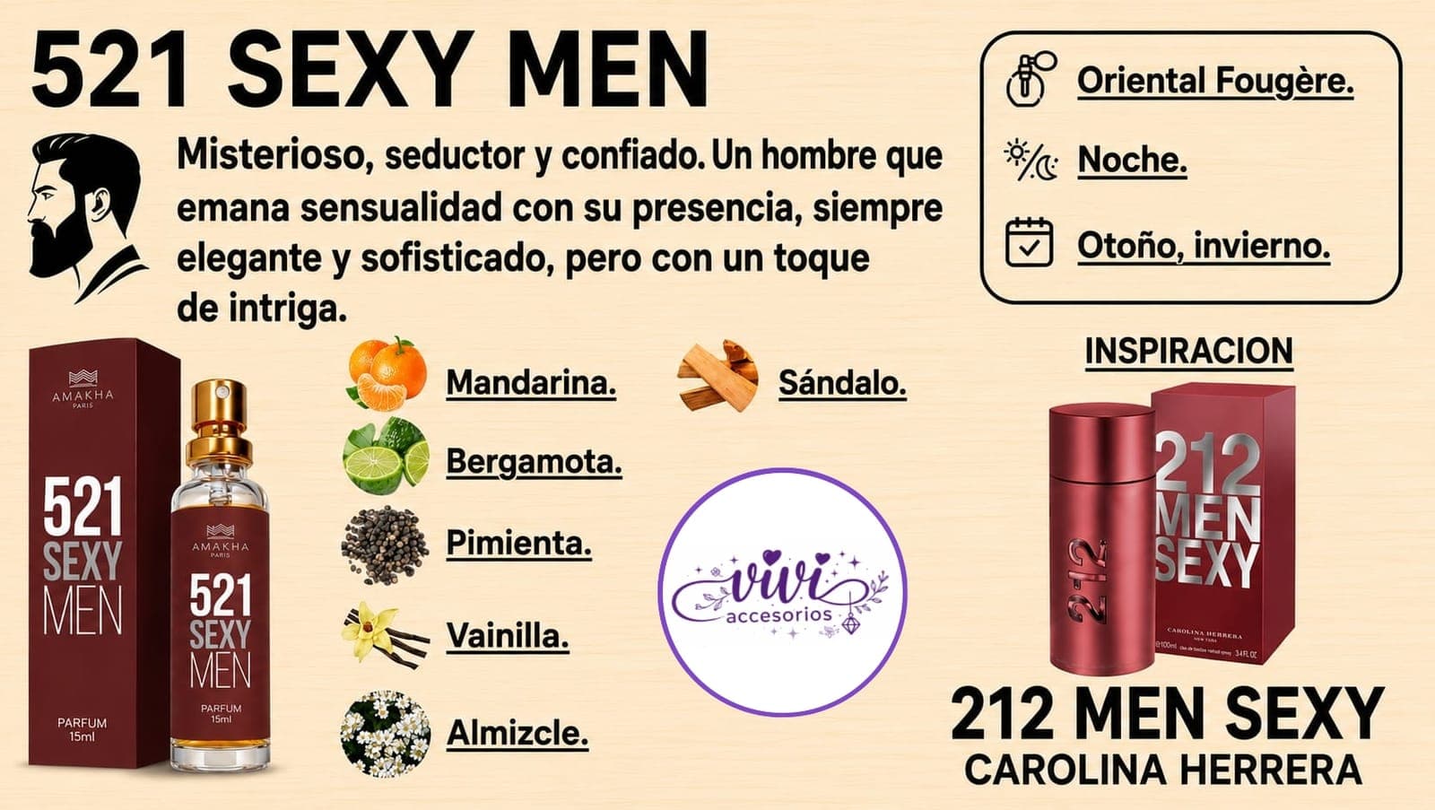 PERFUMES AMAKHA 212 SEXY MEN 15 ML — imagen 1 de 1