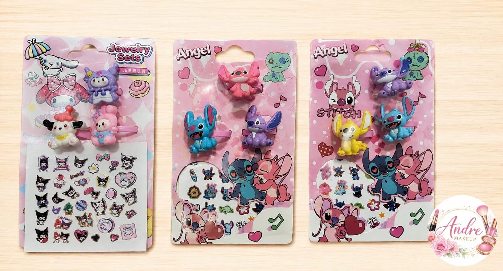 🎀 SET INFANTIL 3 ANILLOS + STICKERS — imagen 1 de 1