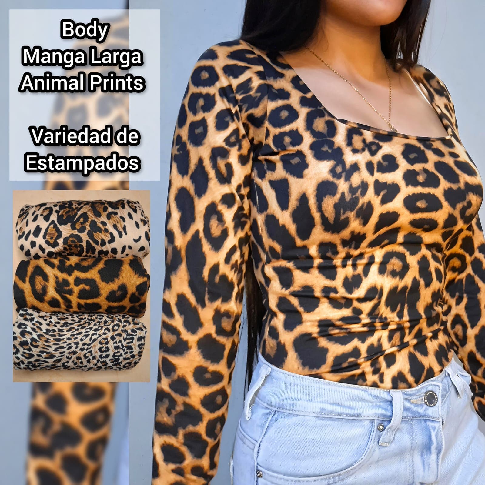 Body manga larga animal Prints