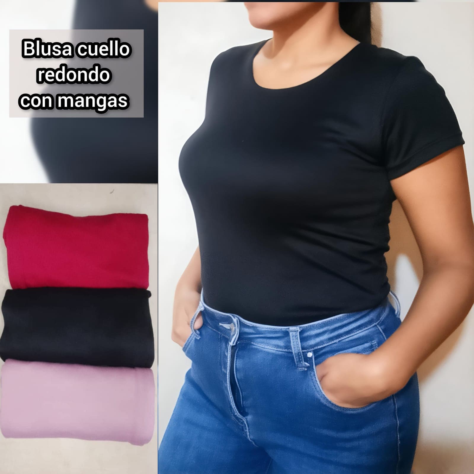 Blusa cuello redondo