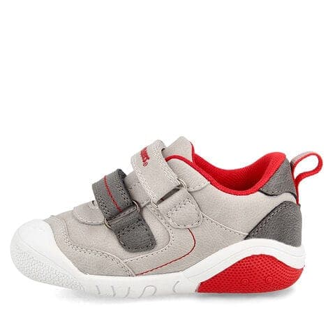 Zapatillas Bebé Bubblegummers Urban Velcro Antideslizantes Beige/Rojo talla 18