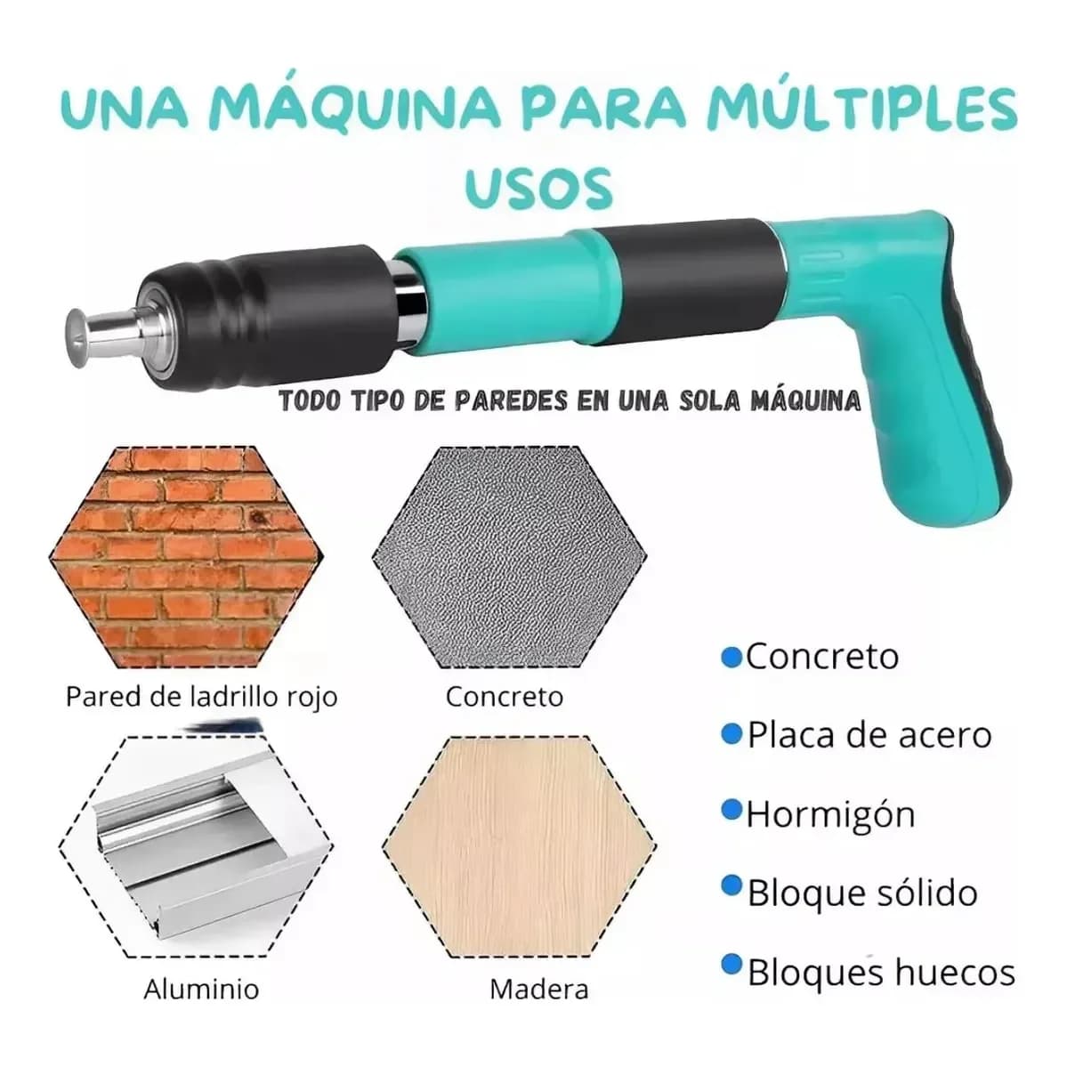 Kit Pistola De Clavos Acero Fulminante