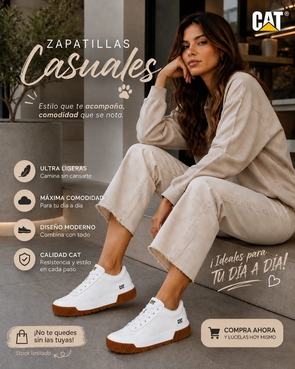 ZAPATILLAS CAT PARA DAMA — imagen 1 de 2