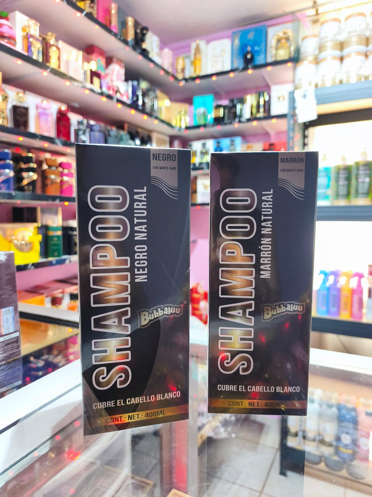 shampoo bubbaluu tinte marrón