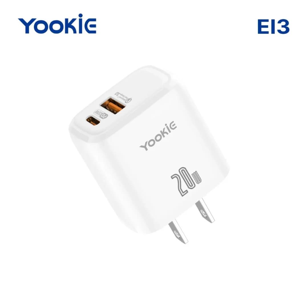 CARGADOR CON CABLE ORIGINAL YOOKIE 20W RAPIDO