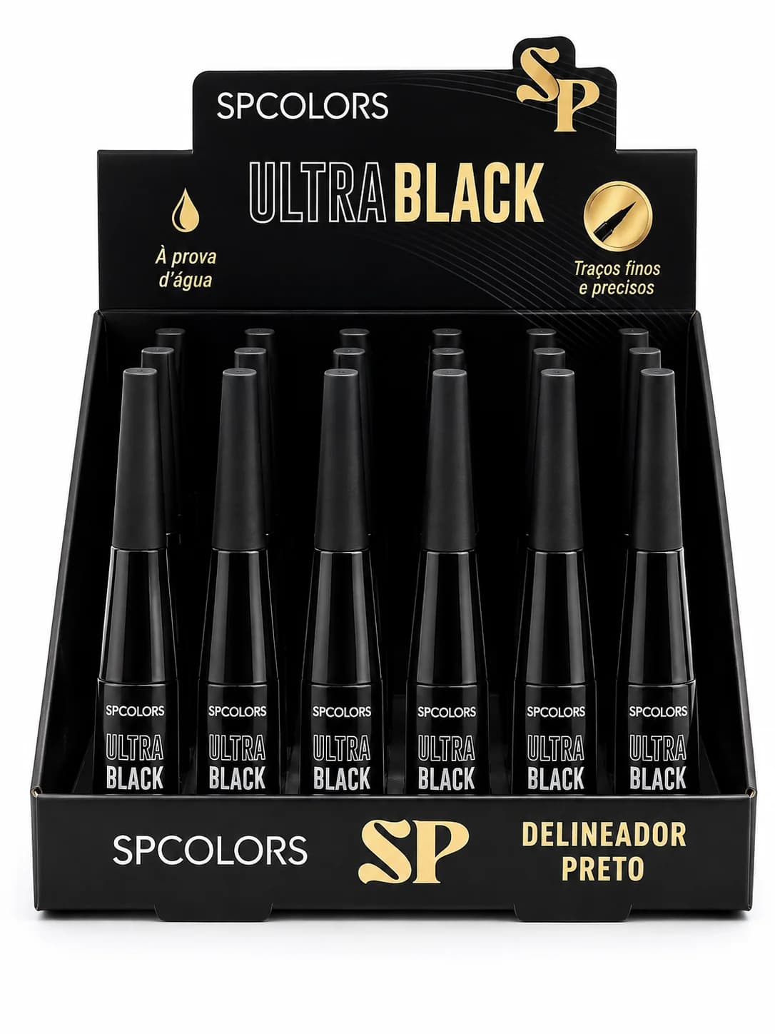 Delineador Líquido Negro Ultra Black SP Colors 5ml