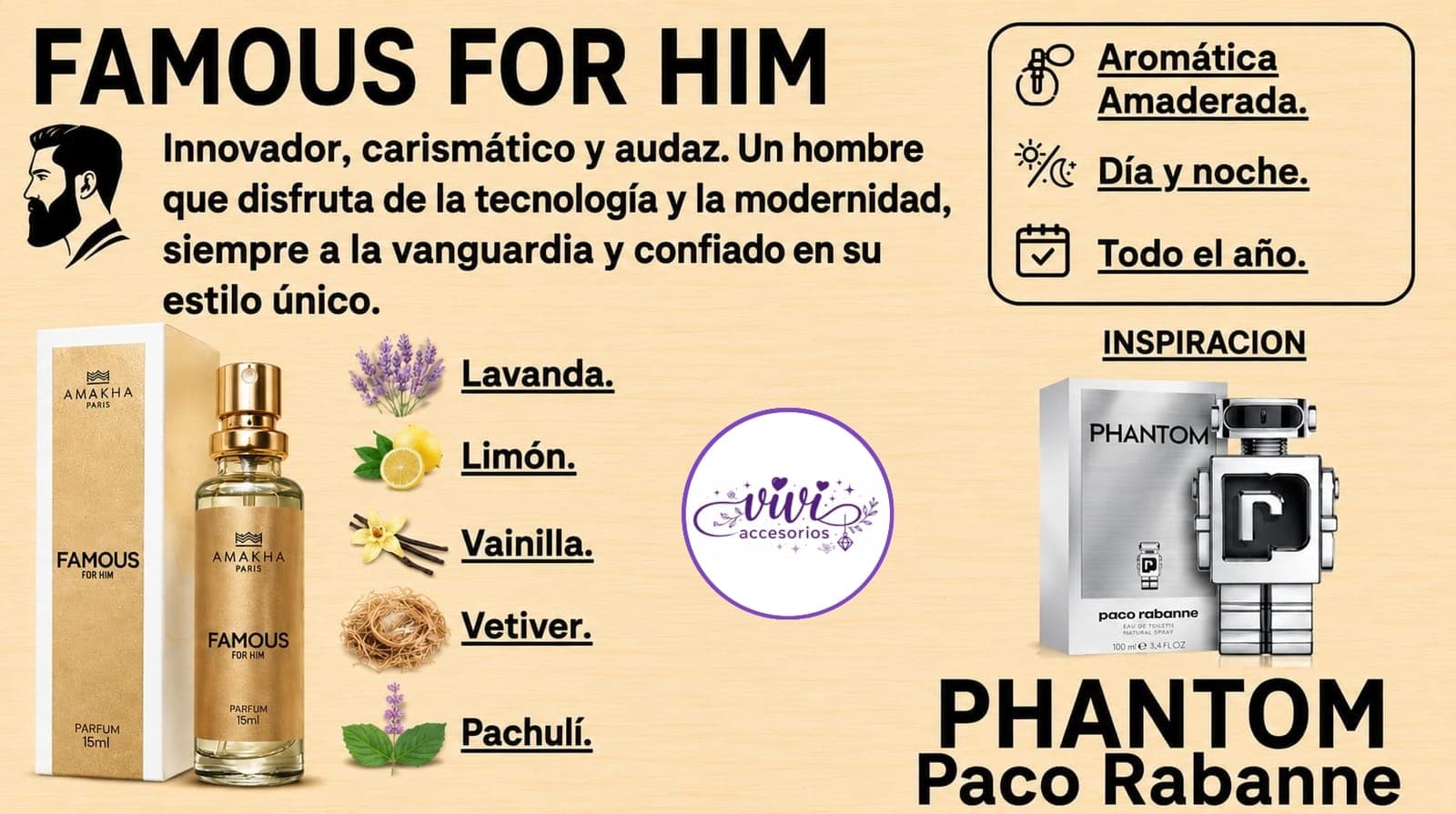 PERFUMES AMAKHA PHANTOM OACO RABANNE 15 ML — imagen 1 de 1
